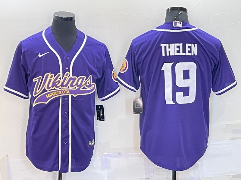 Men Minnesota Vikings #19 Thielen Purple 2022 Nike Co branded NFL Jersey